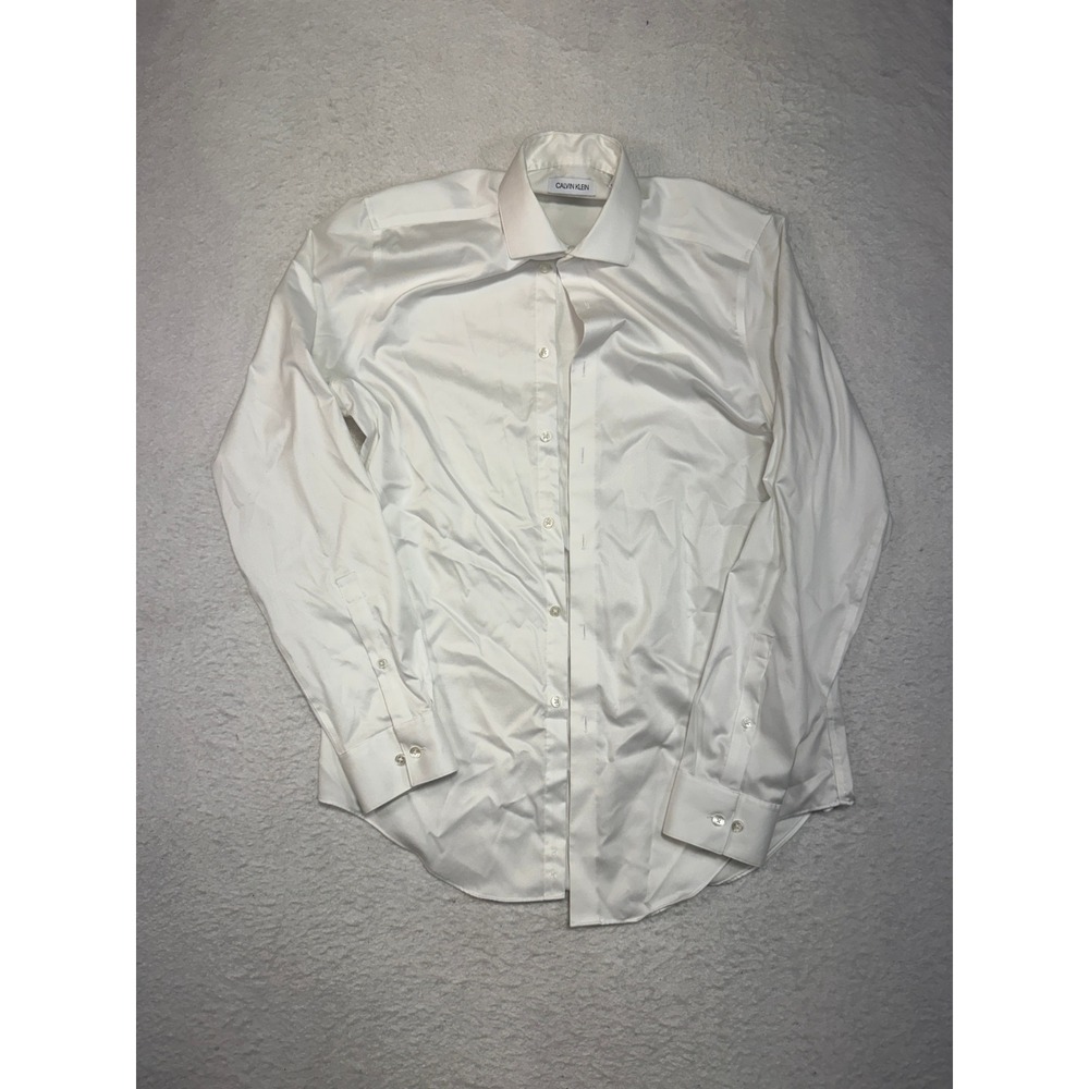 Calvin Klein Infinite Non-Iron Slim Fit Stretch Dress Shirt White 15.5 34/35 M
